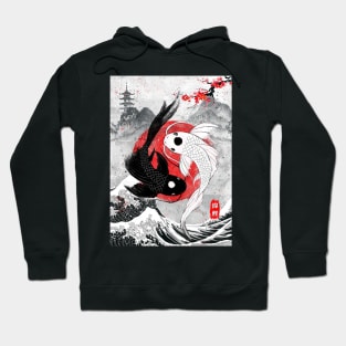 Japanese Koi Fish yingyang Hoodie